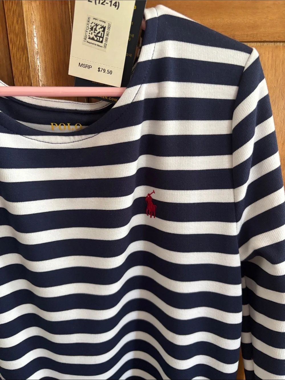 Striped Navy & White Long Sleeve Dress